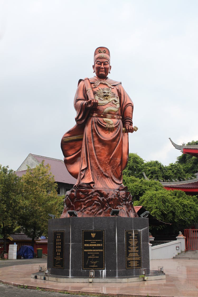 Statue Of Admiral Zheng He In Sam Poo Kong Temple
