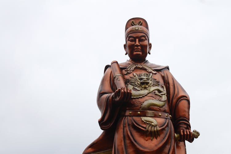 White Sky Over The Statue Of Admiral Cheng Ho