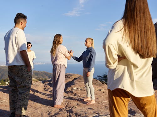 A Group of People on a Beach 