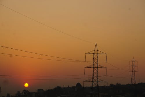 Free stock photo of early morning, electric post, good morning