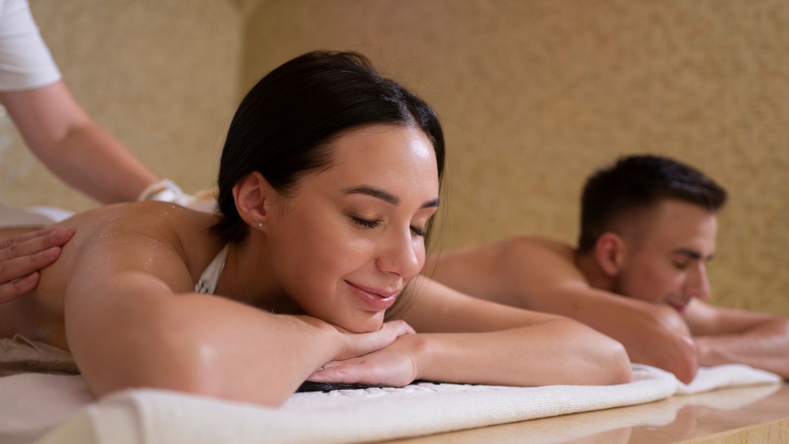 Body scrub spa treatment close-up