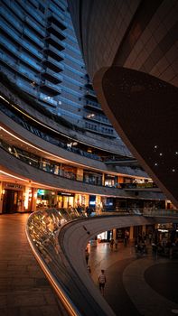 A striking view of the innovative architecture of a shopping mall in Istanbul.