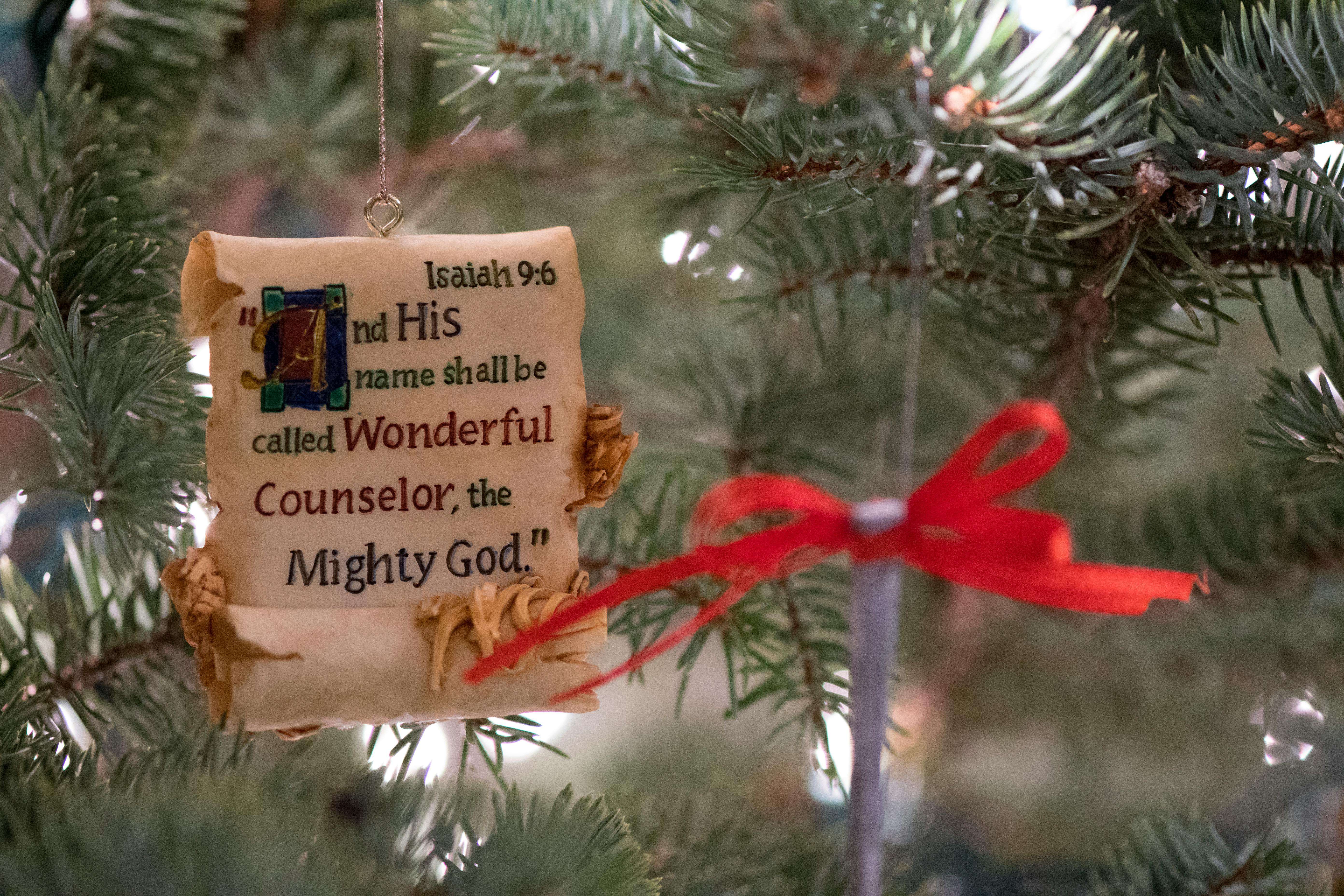 Free stock photo of Bible verse, christmas card, christmas ornament