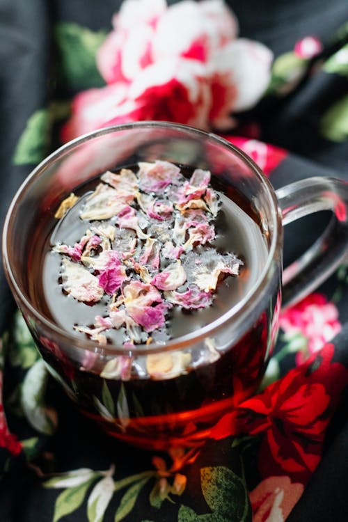 A Cup of Tea With Dried Petals Toppings