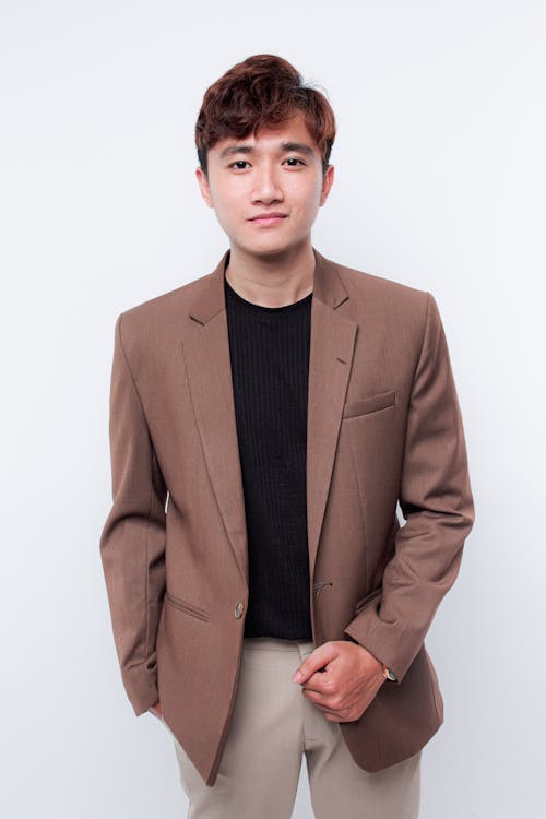 Stylish Asian man in classy suit