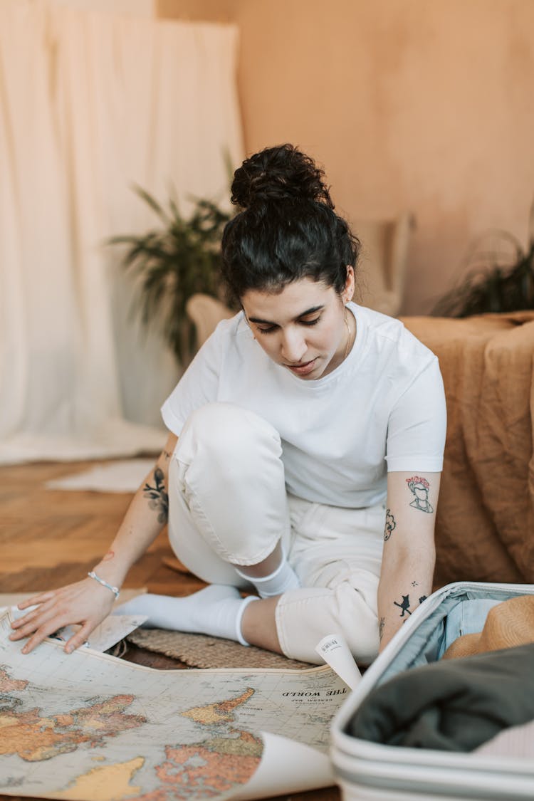 Woman Looking At A Map