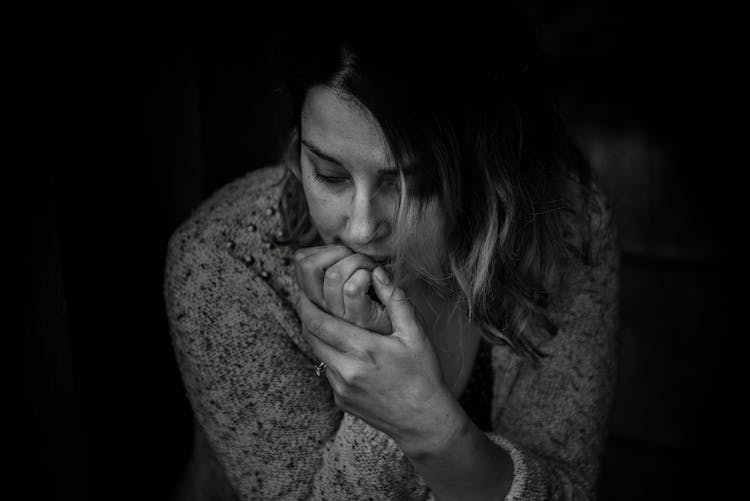 Greyscale Photography Of Woman Wearing Long-sleeved Top