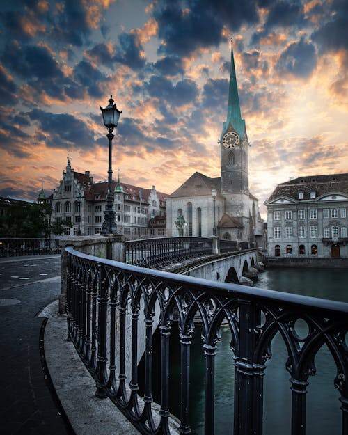 Bridge Near a Church Building