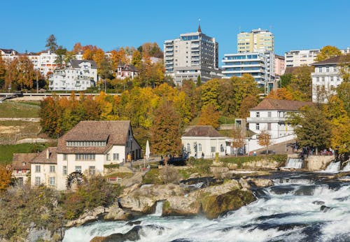 Free stock photo of blue, building, cascade