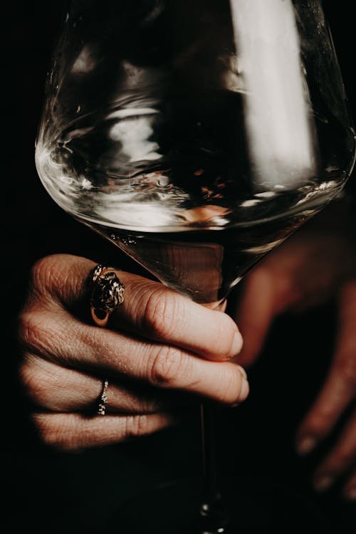 Person Holding Clear Wine Glass