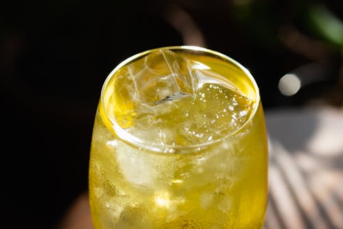 A Glass Of Icy Cold Drinks with Ice Cubes