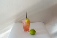 Green Apple Fruit on Clear Drinking Glass