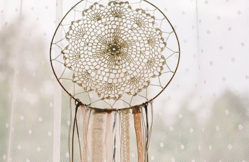 Free Close Up Photo of Hanging Woven Dreamcatcher Stock Photo