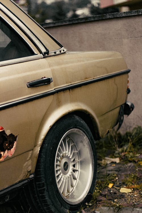 Beige Car With Chrome Wheel