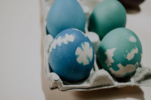 Close-Up Shot of Easter Eggs on an Egg Tray