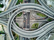 Aerial View of Flyover Roads and Highways
