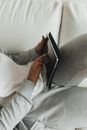 A Woman Using a Tablet