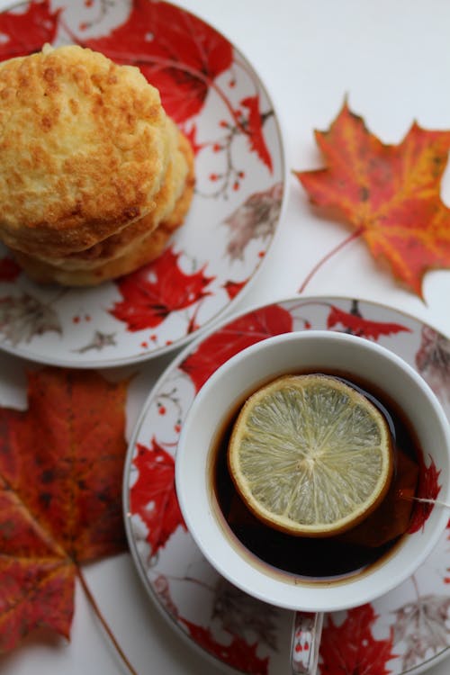 Kostnadsfri bild av citronskiva, dryck, en kopp te