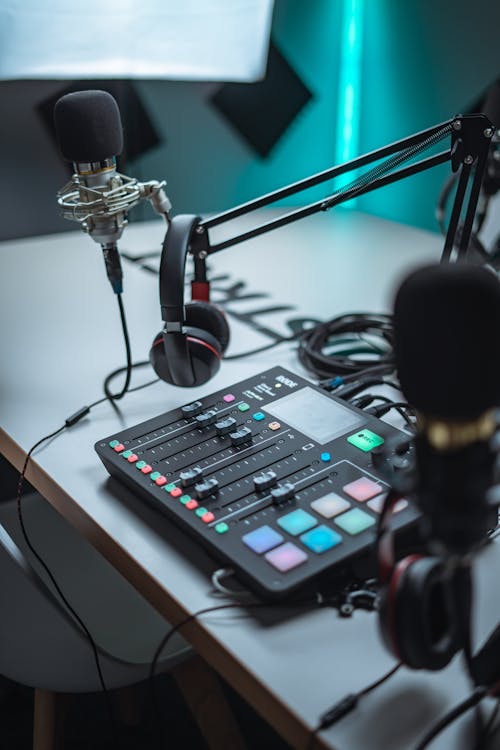 Free Close-Up Shot of a Podcasting Gadgets Stock Photo