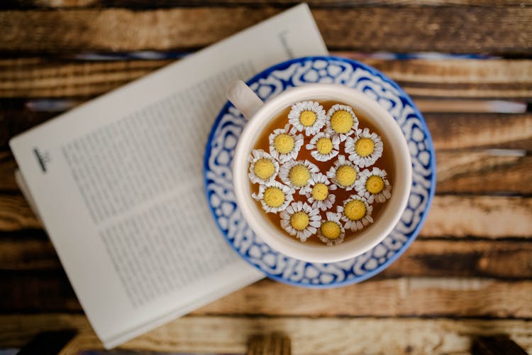 Chamomile Flowers In An Herbal Tea