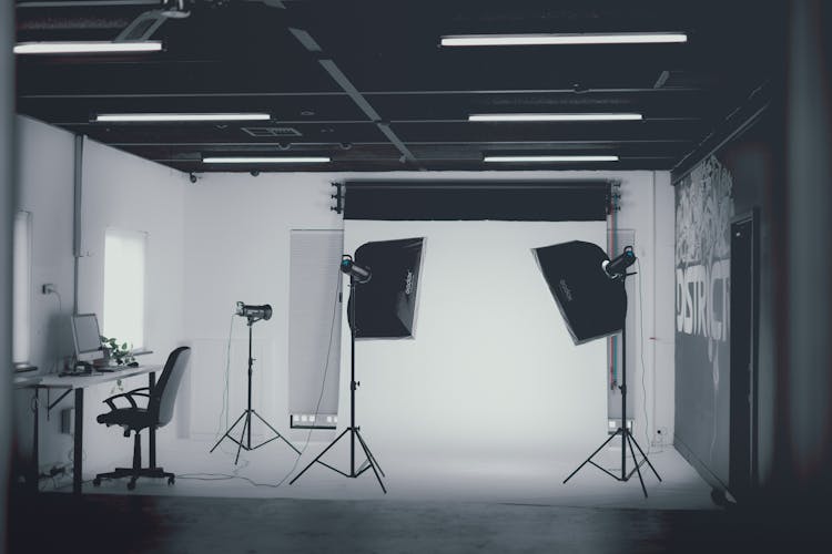 Black And White Photo Of A Studio