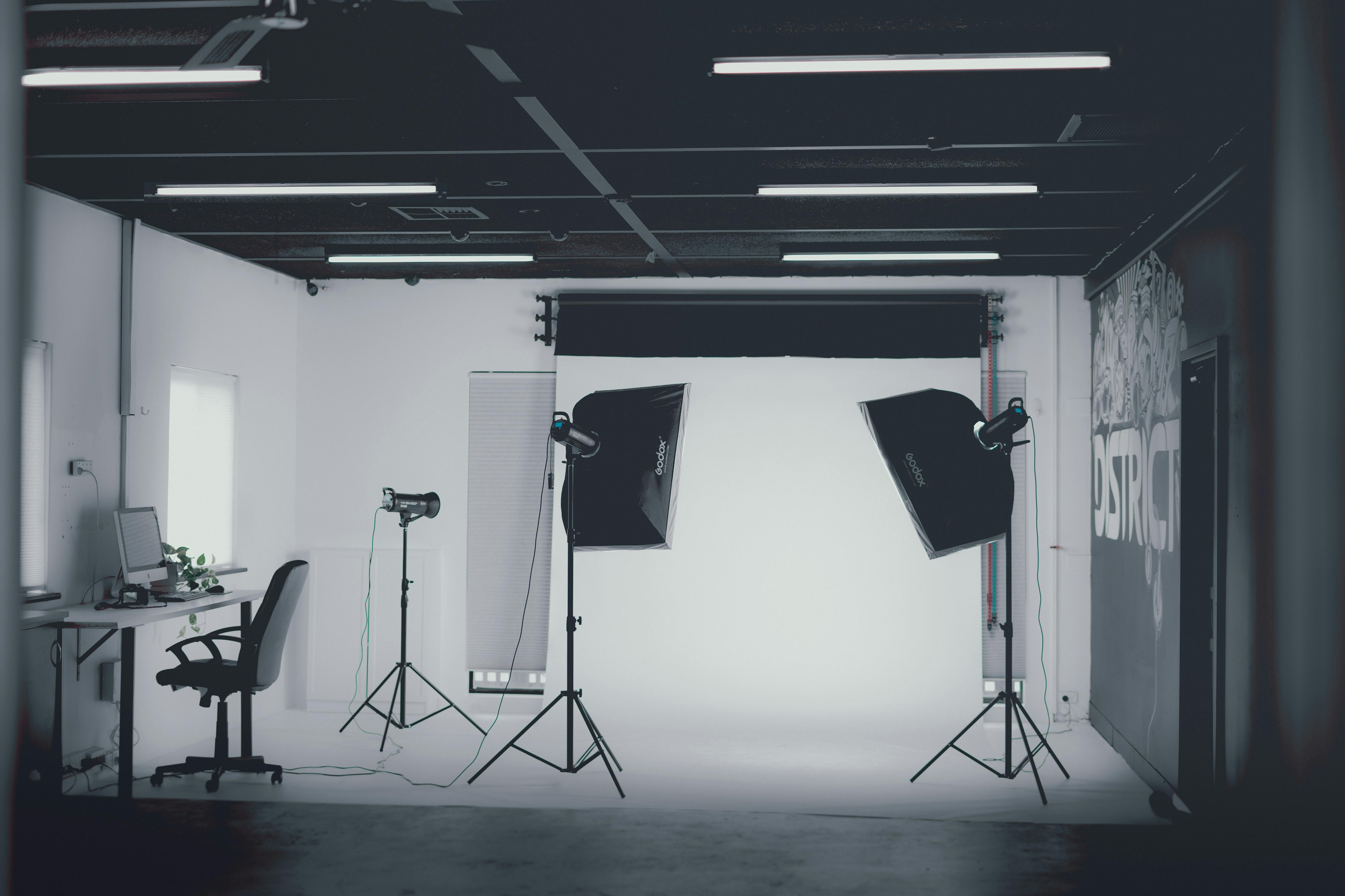 Black and White Photo of a Studio · Free Stock Photo