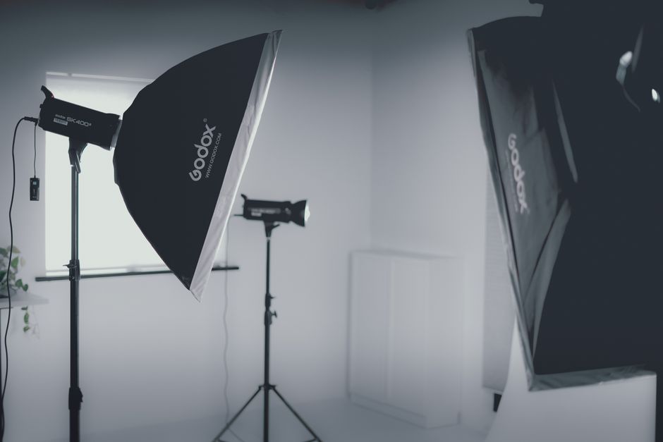 Professional photography studio setup with softbox lighting - executive headshot photographer near me Professional photography studio setup with softbox lighting - executive headshot photographer near me