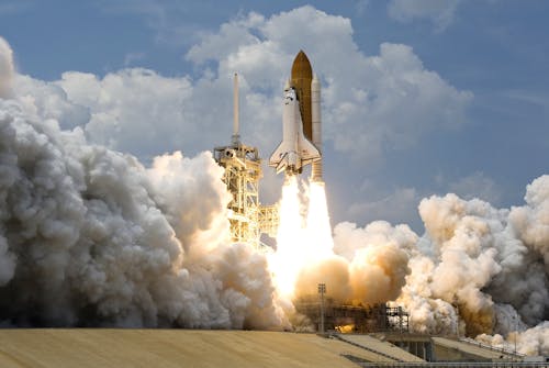 Free Space Rocket Launching Stock Photo