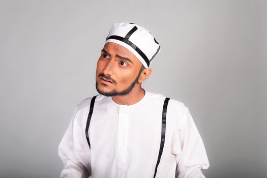 A Man in White and Black Long Sleeve Shirt