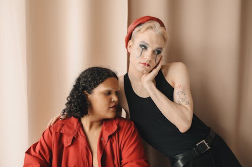 A Queer Couple in a Studio for a Photoshoot
