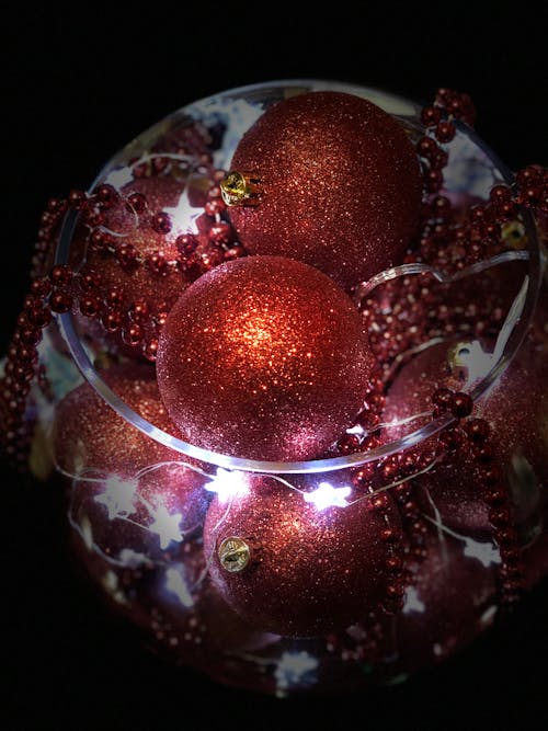 Free Photo of Christmas Balls in the Vase Stock Photo