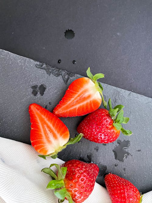 Free Photo of Sliced Strawberries  Stock Photo