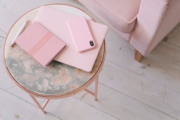 Laptop And Iphone With Pink Cases