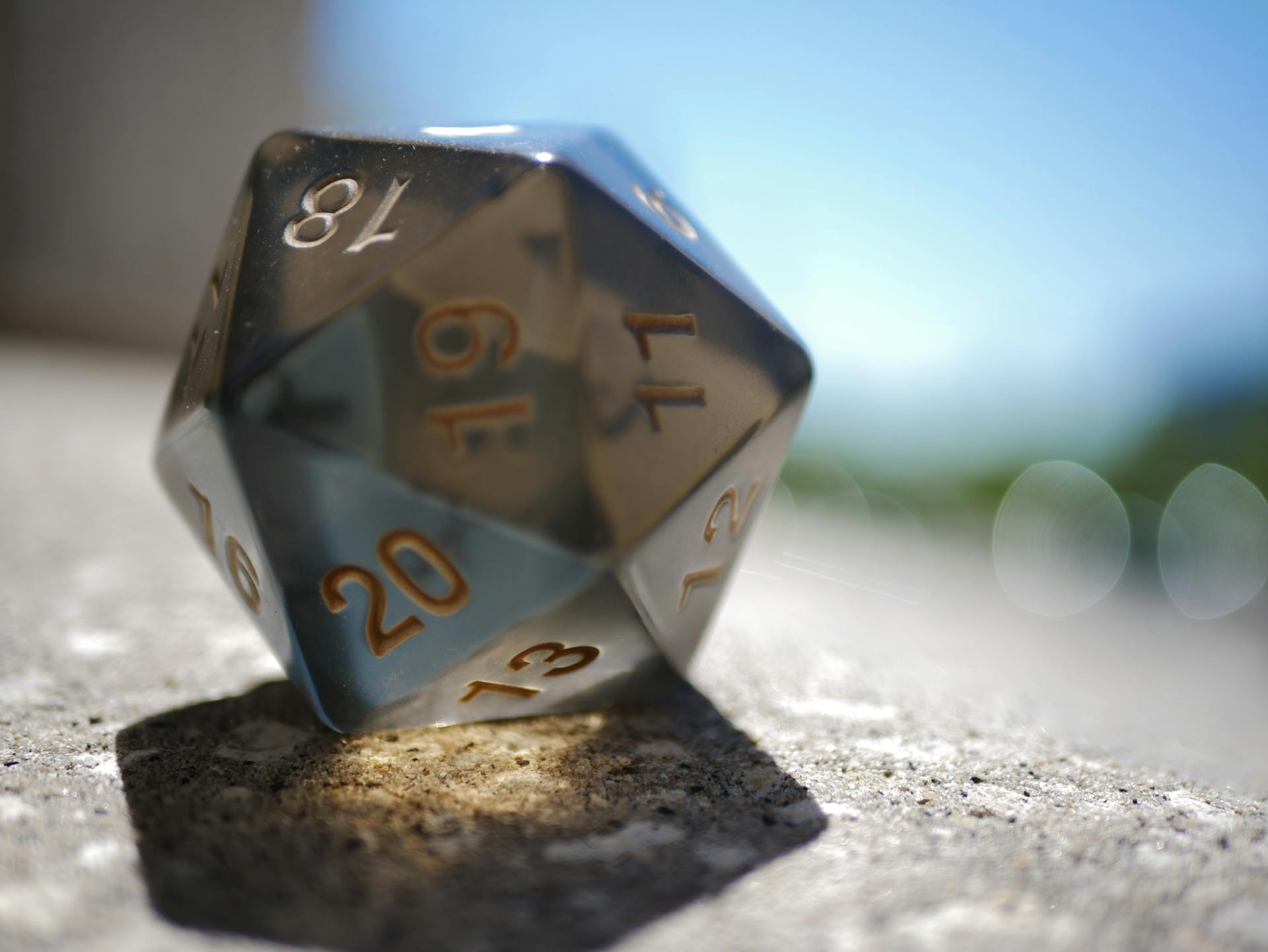 Close-up Photo of a Polyhedral Die