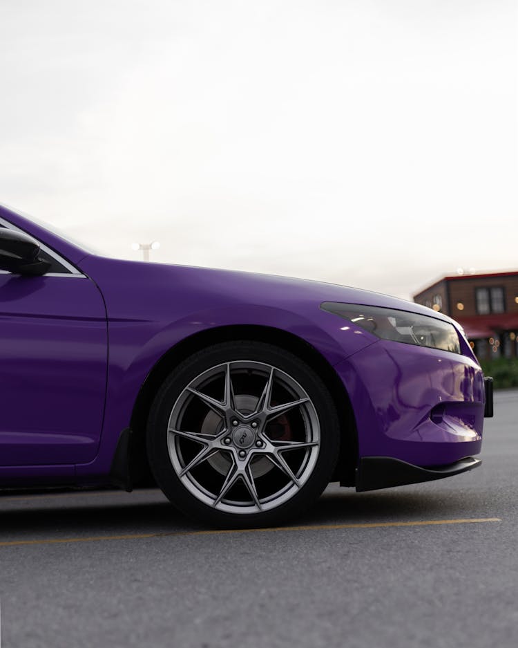 Purple Car On Parking Lot