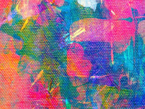Free Close-up of a colorful abstract painting with textured brushstrokes. Stock Photo