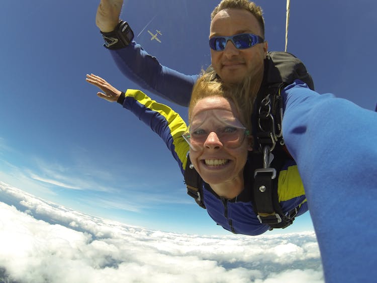 Couple Doing A Skydive Together