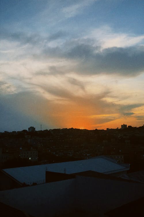 Aerial Photography of City Buildings during Sunset