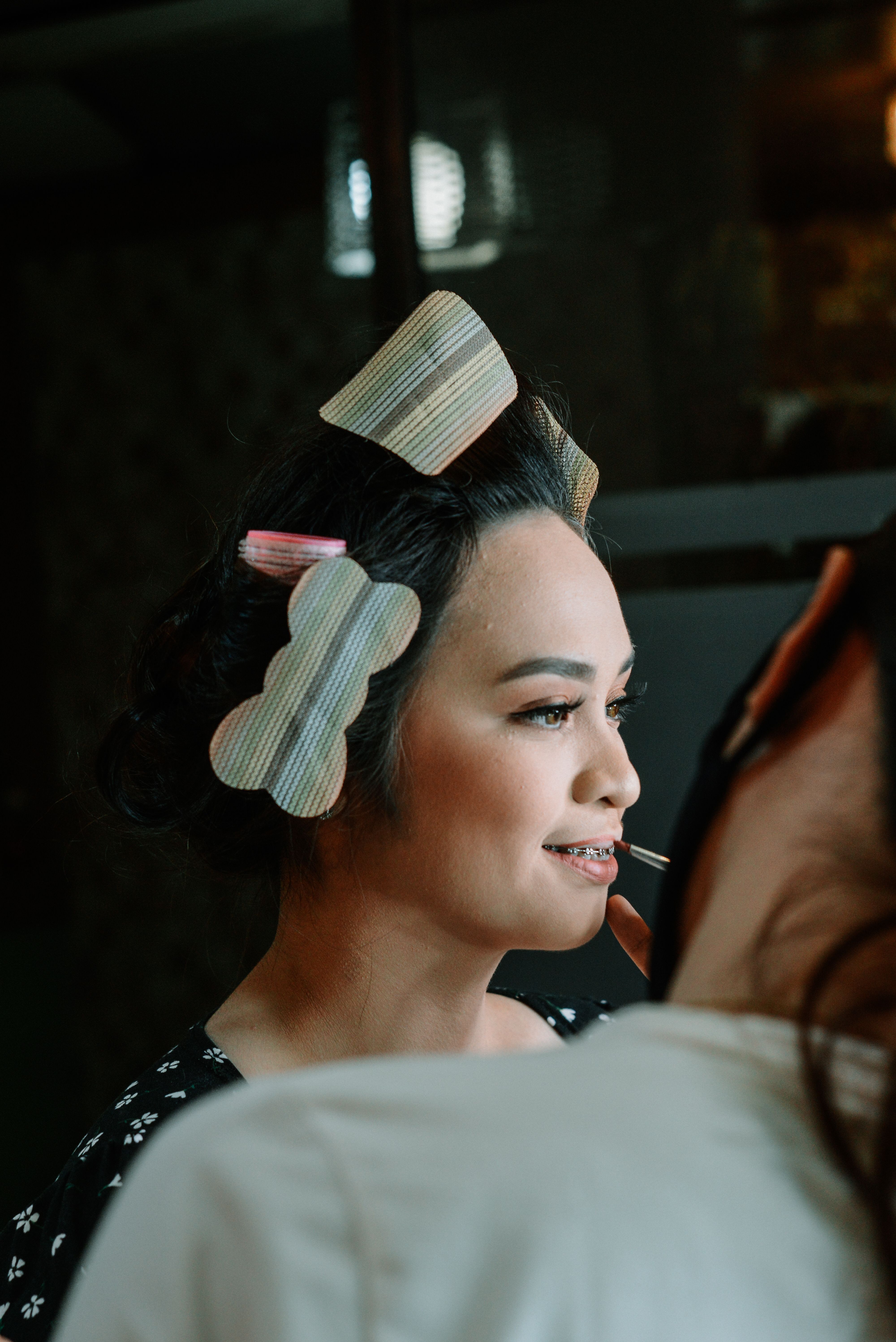 Makeup styling in a beauty salon