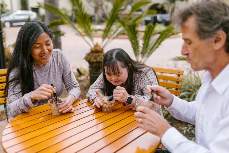 Family Eating Ice Cream Together