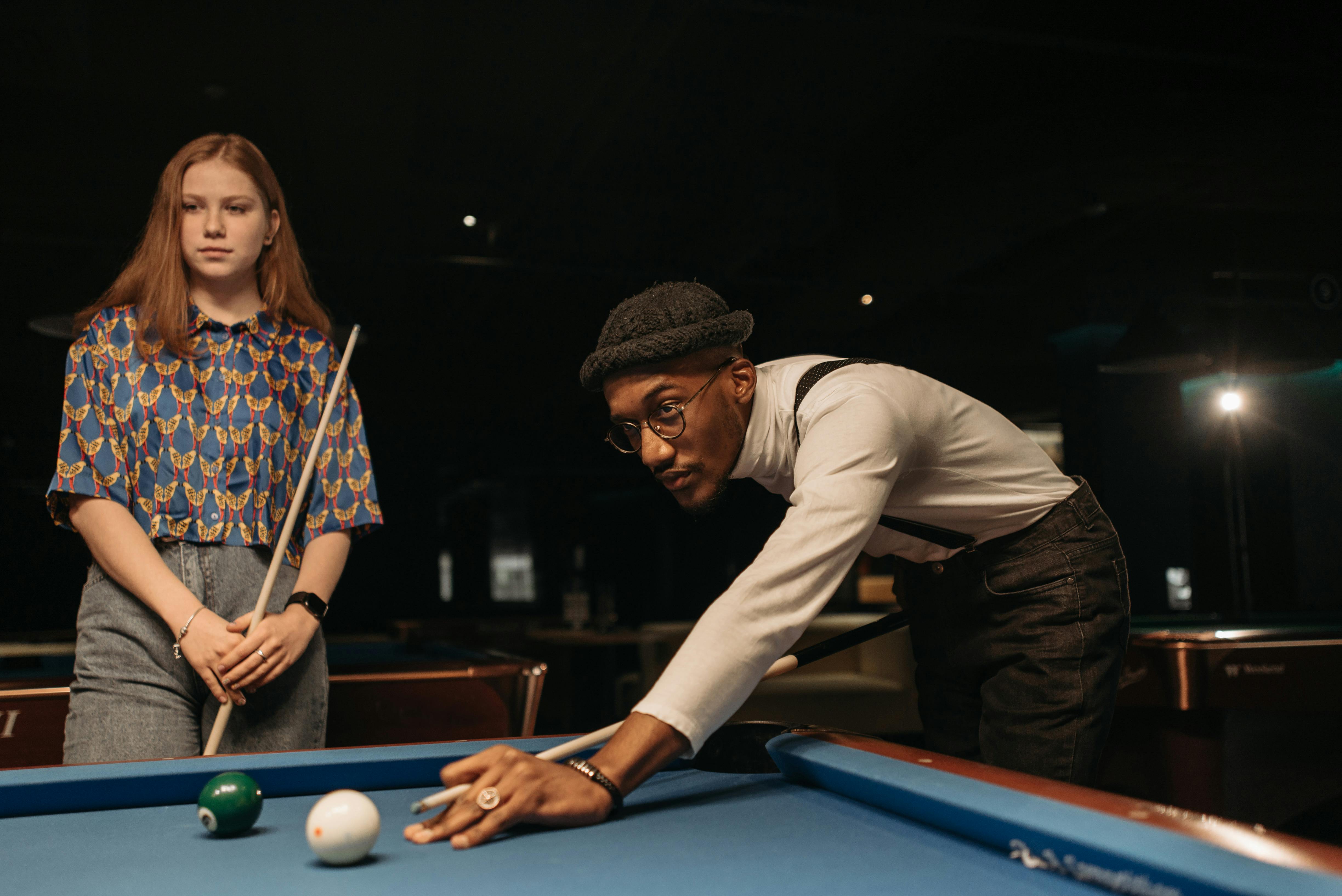 Billiards Game. Group Of Friends Playing Pool Together. Stock Photo,  Picture and Royalty Free Image. Image 54043997.