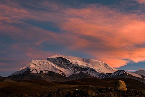 A Scenic View of a Snowcapped Mountain