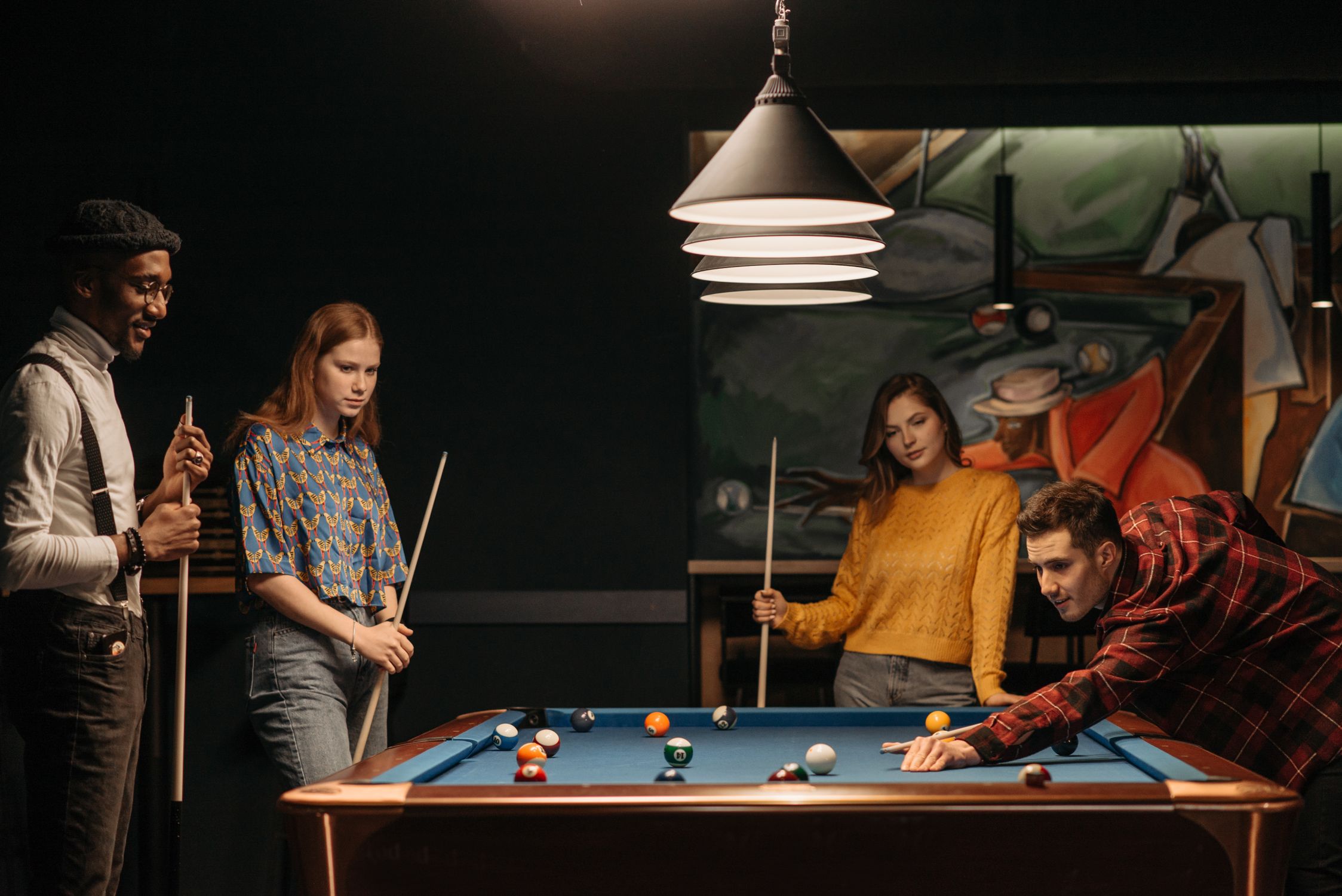 People Playing Billiard On A Room Free Stock Photo people-playing-billiard-on-a-room-free-stock-photo