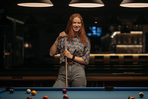 Woman Holding Cue Stick
