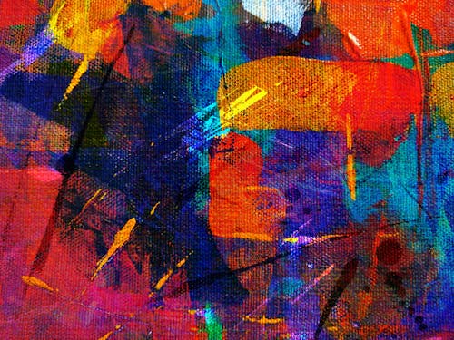 Close-Up Shot of an Abstract Painting 