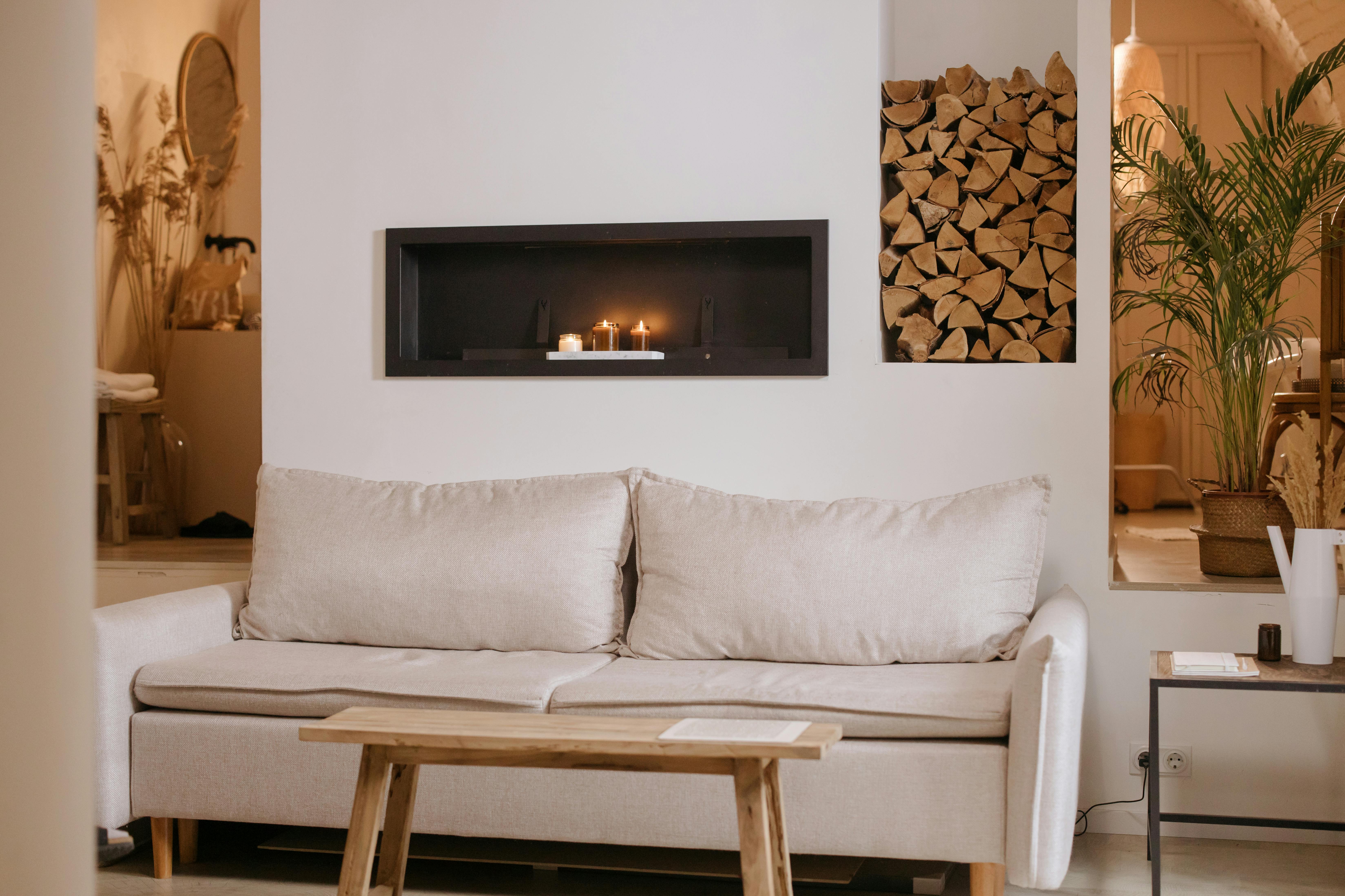 white couch in the living room