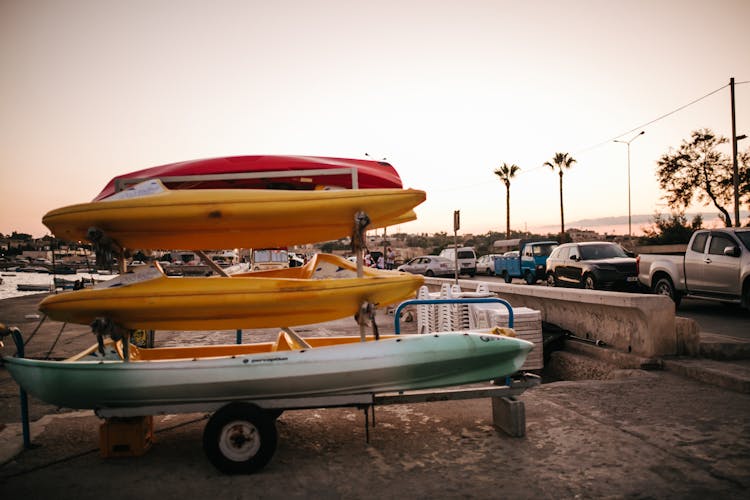 Boats Mounted On A Trailer