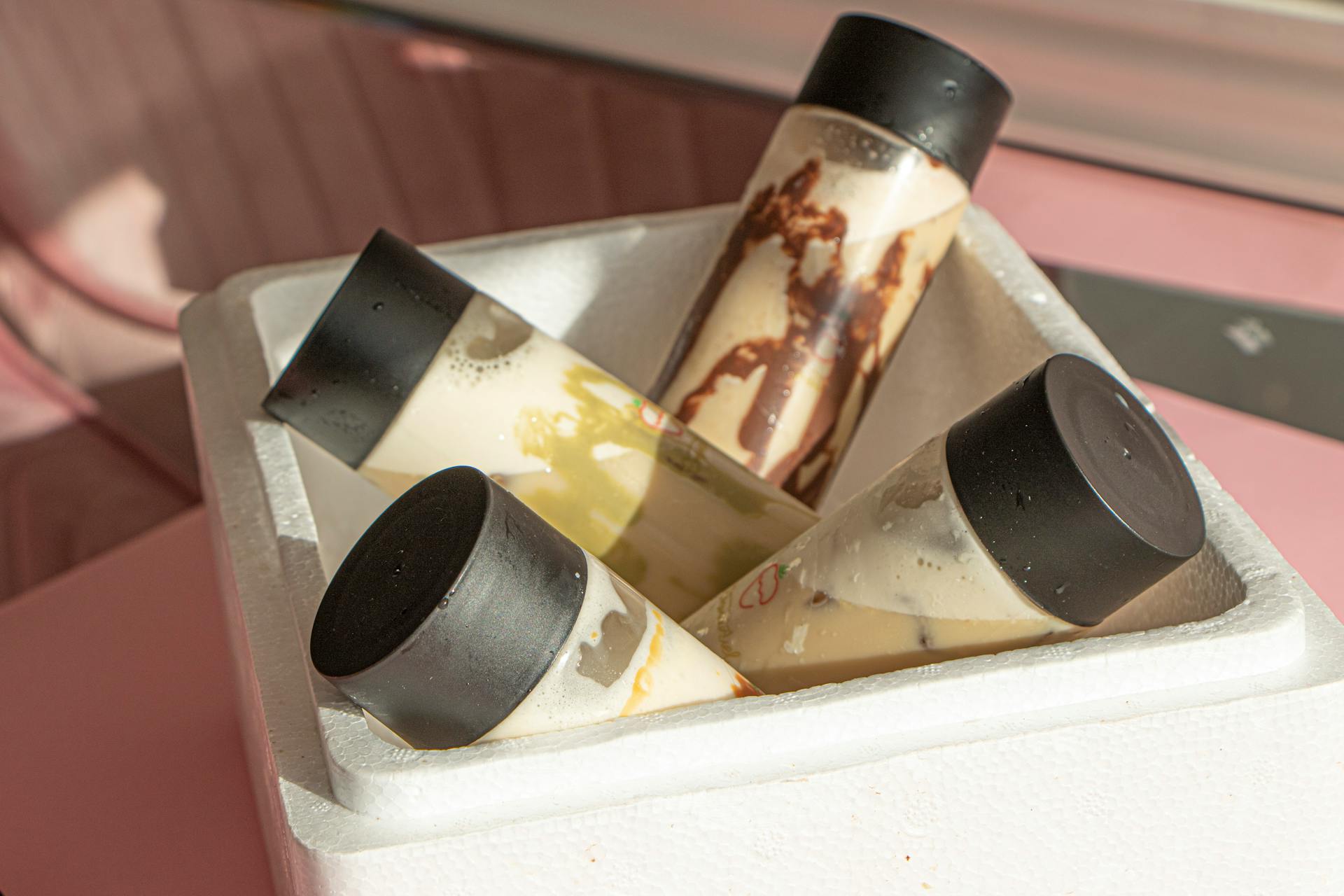 Plastic Containers with Coffee