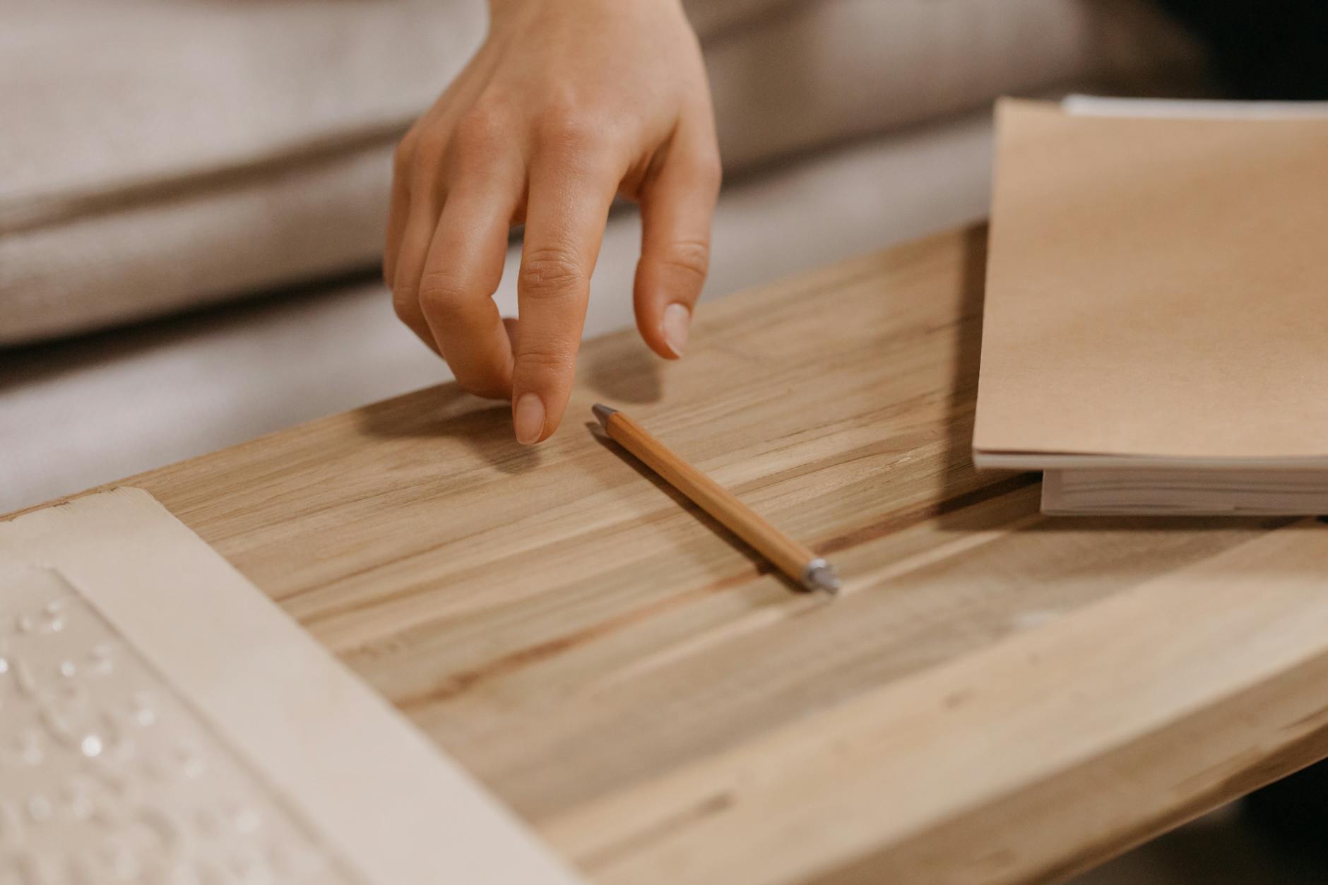Pencil on Wooden Surface