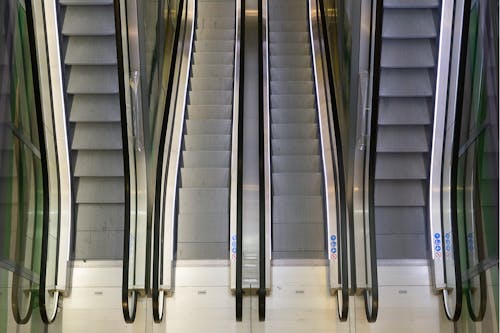 Gray Metal Escalators